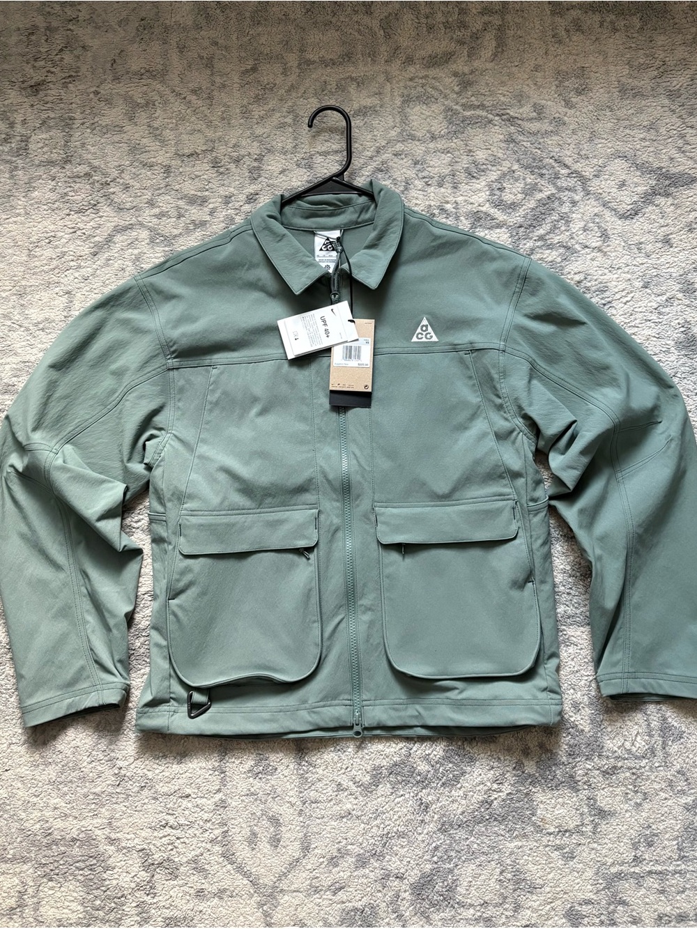 Nike ACG Smith Summit Loose Fit Jacket in green UPF 40 Repel UV Unisex Men’s XS